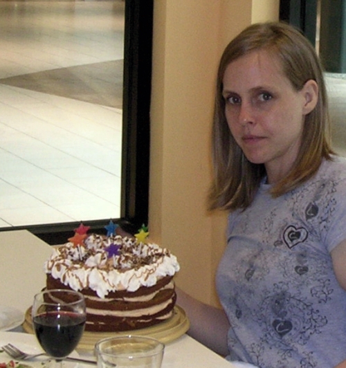 Cookology - Me looking strangely suspicious with my lovely cake